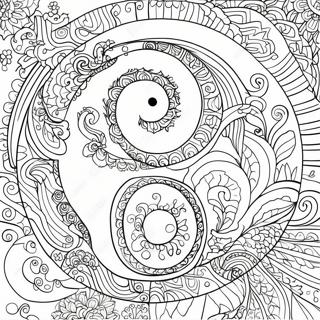 Intricate Yin Yang Design Coloring Page 17565-14747