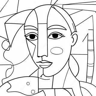 Cubist Picasso Painting Coloring Page 17575-14753