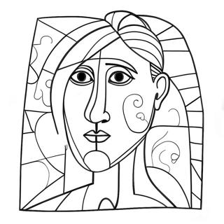 Cubist Picasso Painting Coloring Page 17575-14754