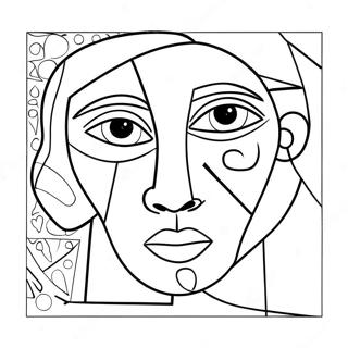 Cubist Picasso Painting Coloring Page 17575-14756