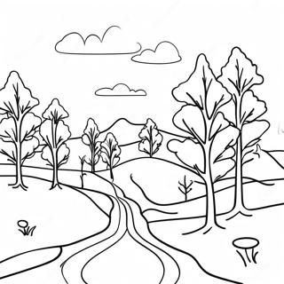 Snowy January Landscape Coloring Page 17585-14761