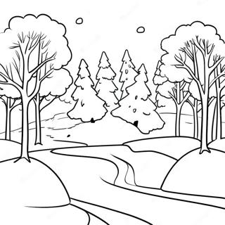 Snowy January Landscape Coloring Page 17585-14762