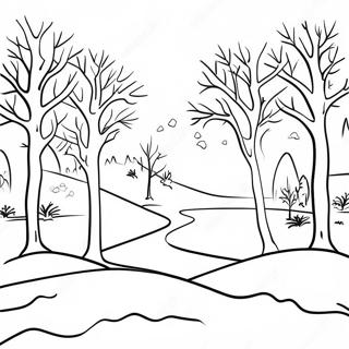 Snowy January Landscape Coloring Page 17585-14763