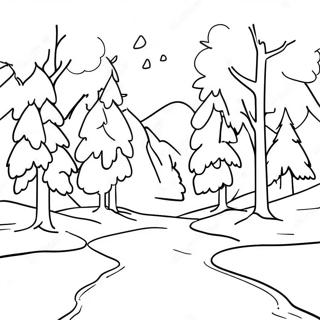 Snowy January Landscape Coloring Page 17585-14764