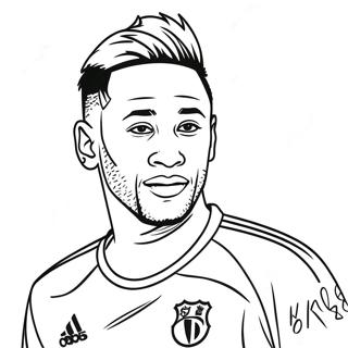 Neymar Dribbling The Ball Coloring Page 17595-14769