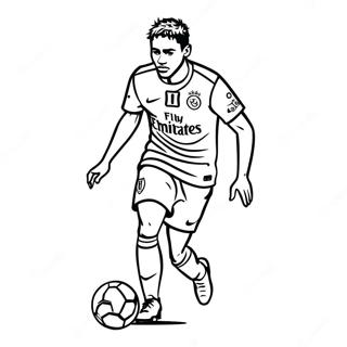 Neymar Dribbling The Ball Coloring Page 17595-14770