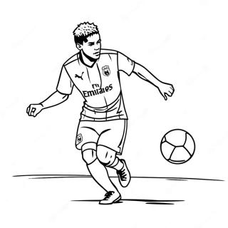 Neymar Dribbling The Ball Coloring Page 17595-14771