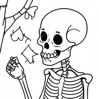 Sarcastic Skeleton Coloring Page 17605-14779