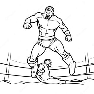 Wwe Wrestler Jumping On Opponent Coloring Page 17615-14785