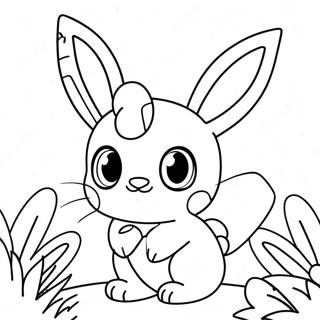 Cute Sylveon With Flowers Coloring Page 17636-14794