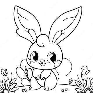 Cute Sylveon With Flowers Coloring Page 17636-14796