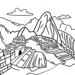 Machu Picchu Scenic Coloring Page 17666-14817