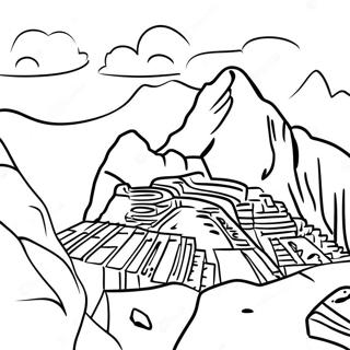 Machu Picchu Scenic Coloring Page 17666-14820