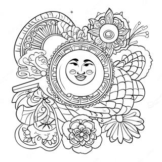 Aapi Cultural Symbols Coloring Page 17685-14829