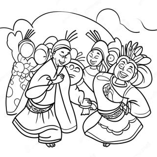 Colorful Aapi Festival Celebration Coloring Page 17686-14836