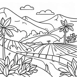 Colorful Colombian Coffee Farm Coloring Page 17696-14841