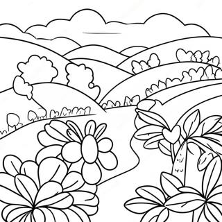 Colorful Colombian Coffee Farm Coloring Page 17696-14843