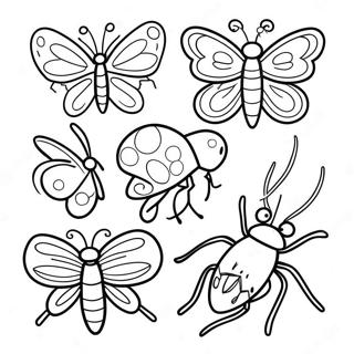 Colorful Butterfly Bugs Coloring Page 17716-14858