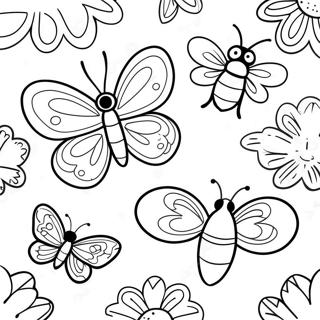 Colorful Butterfly Bugs Coloring Page 17716-14859