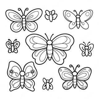 Colorful Butterfly Bugs Coloring Page 17716-14860