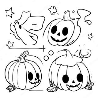 Spooky Aesthetic Halloween Decorations Coloring Page 17726-14865