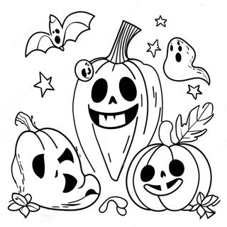 Spooky Aesthetic Halloween Decorations Coloring Page 17726-14866