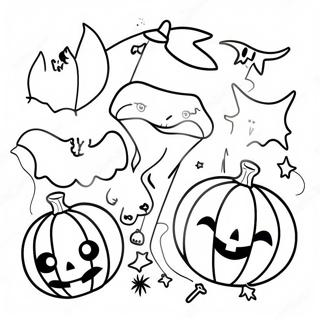 Spooky Aesthetic Halloween Decorations Coloring Page 17726-14868