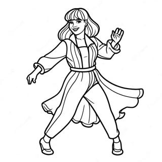 Lisa Dancing In Stylish Outfit Coloring Page 1772-1418