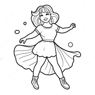 Lisa Dancing In Stylish Outfit Coloring Page 1772-1420