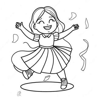 Lisa Dancing In Stylish Outfit Coloring Page 1772-1462