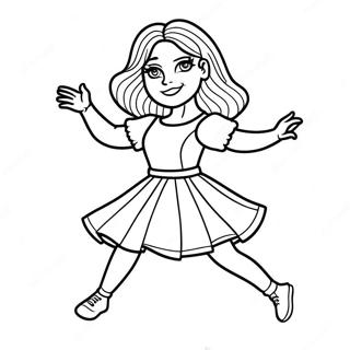 Lisa Dancing In Stylish Outfit Coloring Page 1772-1463