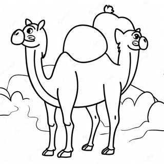 Funny Cartoon Camel Coloring Page 17746-14883