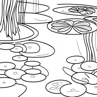 Monet Water Lilies Coloring Page 17755-14886