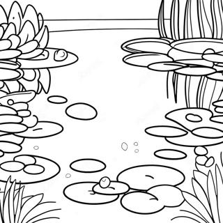 Monet Water Lilies Coloring Page 17755-14888