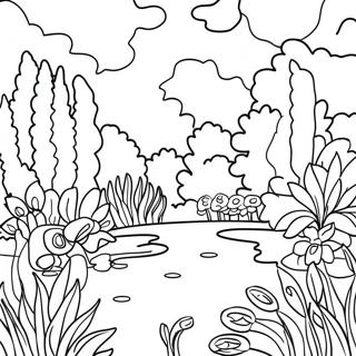 Monet Impressionist Garden Coloring Page 17756-14891