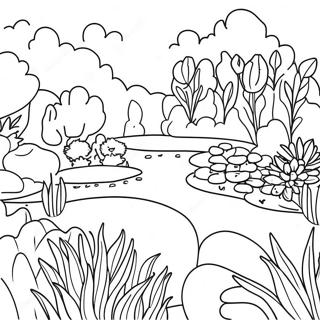 Monet Impressionist Garden Coloring Page 17756-14892