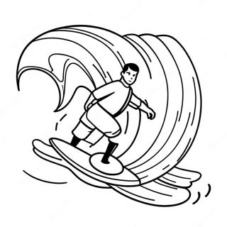 Surfing Coloring Page 17765-14894