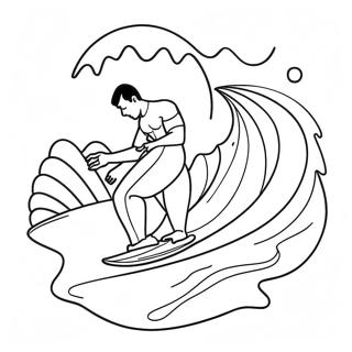 Surfing Coloring Page 17765-14896