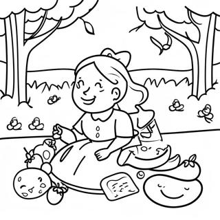 Fun Mommy And Me Picnic Coloring Page 17796-14921