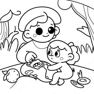 Fun Mommy And Me Picnic Coloring Page 17796-14922