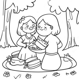 Fun Mommy And Me Picnic Coloring Page 17796-14923