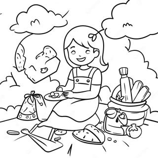 Fun Mommy And Me Picnic Coloring Page 17796-14924