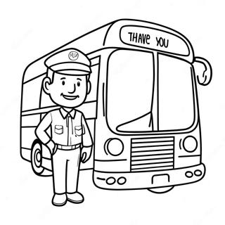 Bus Driver Thank You Card Coloring Page 17805-14926