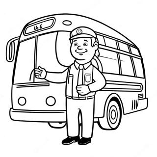 Friendly Bus Driver Coloring Page 17806-14929