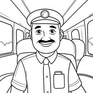 Friendly Bus Driver Coloring Page 17806-14930