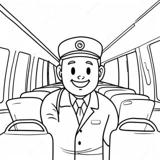 Friendly Bus Driver Coloring Page 17806-14931