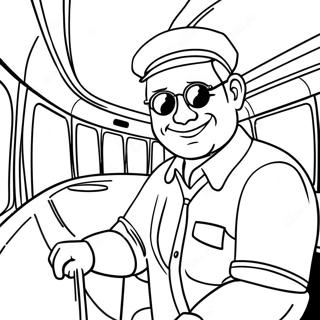 Friendly Bus Driver Coloring Page 17806-14932