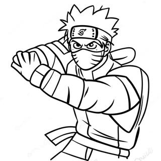 Kakashi In Battle Pose Coloring Page 1782-1469