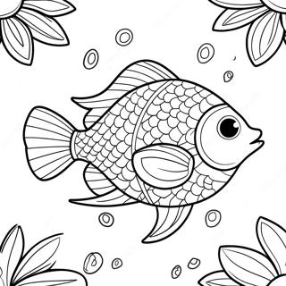 Sparkling Rainbow Fish Coloring Page 17836-14953