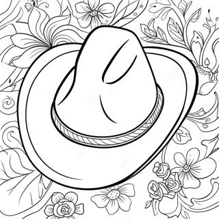 Stylish Cowboy Hat Coloring Page 17856-14969